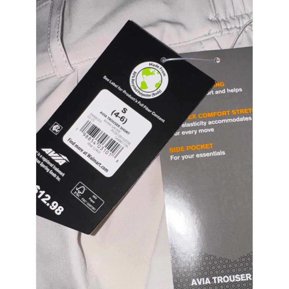 Avia Womens Trouser Shorts Lot of 2 Khaki Safari Black Size S Stretch Pockets - Picture 5 of 6